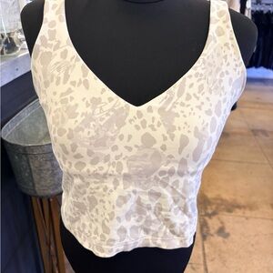 Lululemon Align Tank Top in Cream Leopard Print size 10 in like new condition